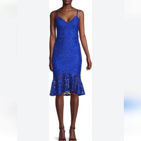 Guess Dresses & Skirts - NEW Guess Floral Lace Trumpet Dress, Cobalt Blue, Sz 8